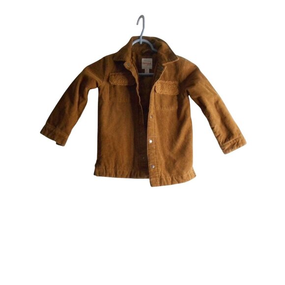 Cat & Jack Other - Cat & Jack Boys 5T Brown Corduroy Jacket coat Lined Snap close Sherpa accent